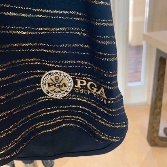 Greg Norman Navy Blue/Gold Print Golf Pants/Top Set sz S/P-4 - Picture 3 of 13